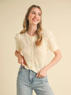 Cropped Pointelle Cardigan Cardigan