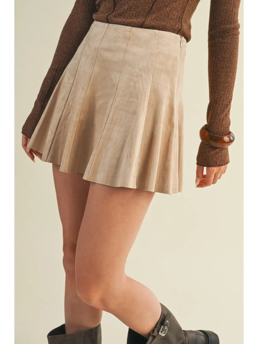 Side Zipper Flared Skorts