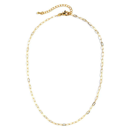Necklace - 18K Gold Plated 15" Delicate Link Chain Necklace