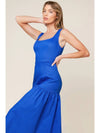 Solid Woven Midi Dress