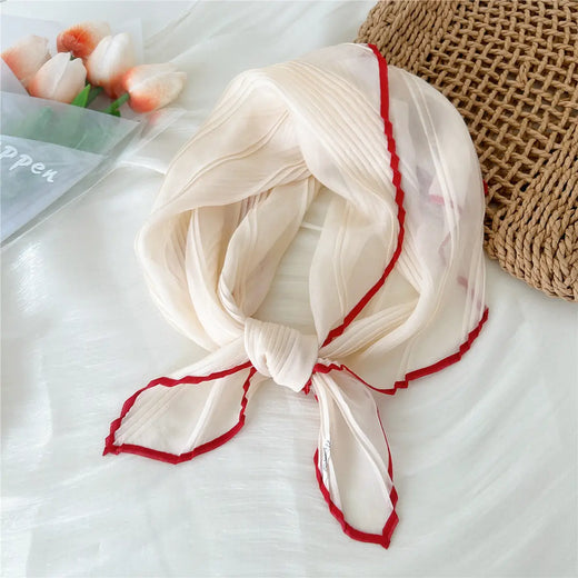 Pleated Sheer Square Scarf