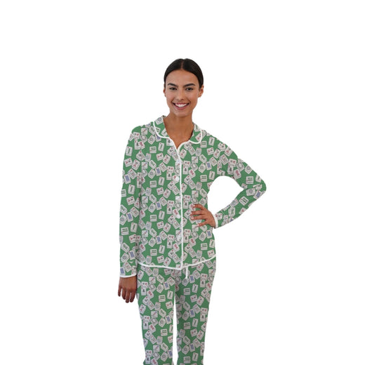 Mahjong Print Pajama Set