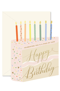 Piece of Birthday Cake die-cut folded Greeting Card