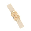 Hammered Gold Buckle Elastic Belt