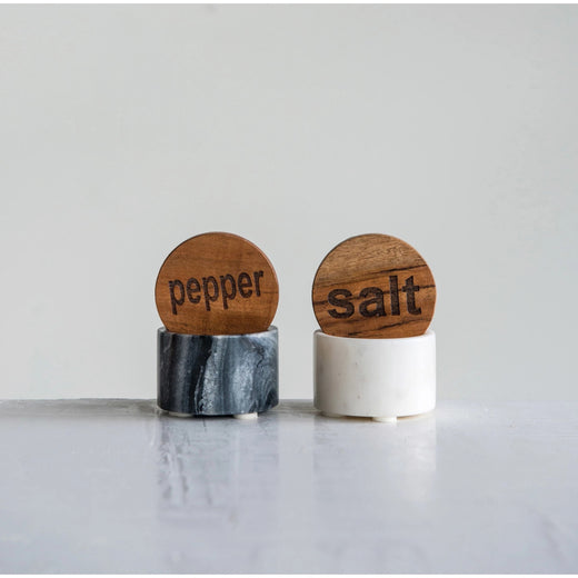Salt and Pepper Container w/Wood Lid