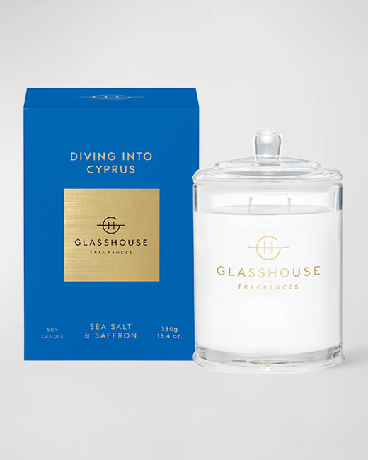 2.1oz. Diving Into Cyprus, Glasshouse Candle