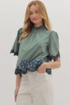 Short Flutter Sleeve Top
