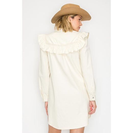 Western Ruffle Shirt Dress