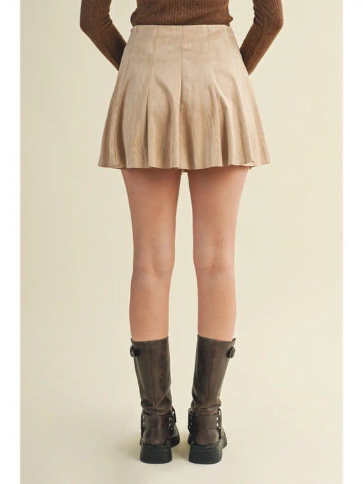 Side Zipper Flared Skorts