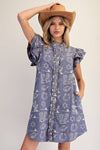 Western Graphic Mini Dress