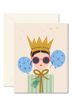 Birthday Queen Brunette  Card