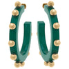 Kelley Studded Metal and Resin Hoop Earrings
