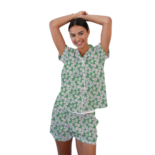 Mahjong Print Pajama Set