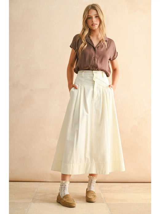 Button Down Cap Sleeve Shirt