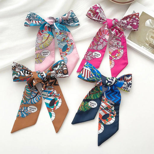 Retro Long Tie Bag Handle Ribbon Scarf