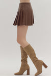 Faux Leather Pleated Skirt