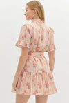 Floral and Stripe Ruffle Dress