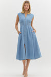 Blue Denim Zipper Dress