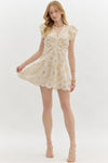 Eyelet Flutter Sleeve Dress