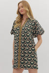 Floral High Neck Dress