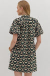 Floral High Neck Dress
