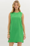 Kelly Green Side Button Dress
