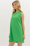 Kelly Green Side Button Dress
