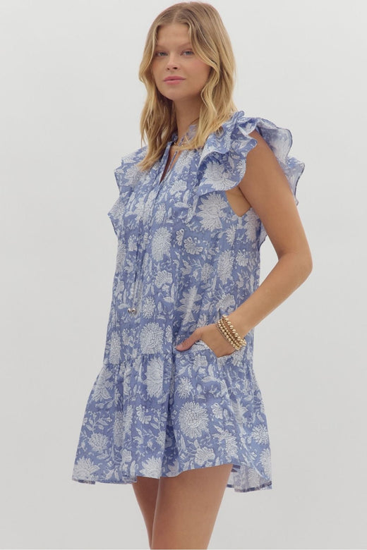 Indigo Leaf Dress