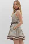 Mocha Stripe Sleeveless Dress