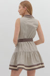 Mocha Stripe Sleeveless Dress