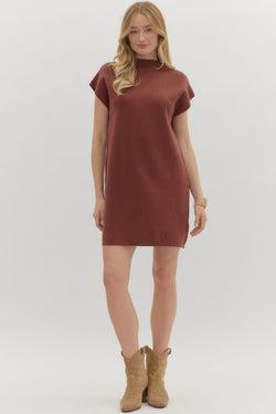 Mock Neck Pullover Dress
