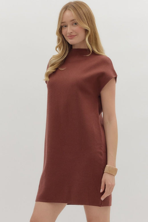 Mock Neck Pullover Dress