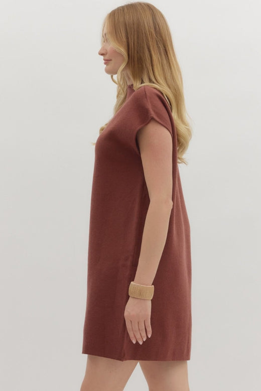 Mock Neck Pullover Dress