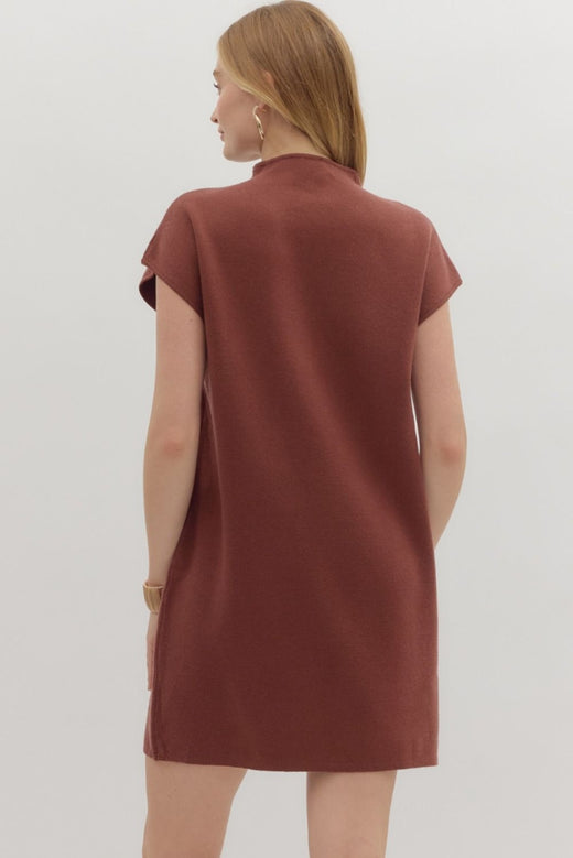 Mock Neck Pullover Dress