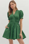 Zipper Short Sleeve Dress