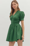 Zipper Short Sleeve Dress