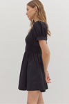 Zipper Short Sleeve Dress