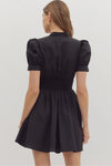 Zipper Short Sleeve Dress
