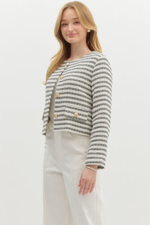 Stripe Tweed Jacket