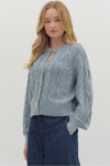 Gold Button Cardigan Sweater