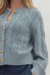 Gold Button Cardigan Sweater