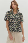 Floral High Neck Shirt