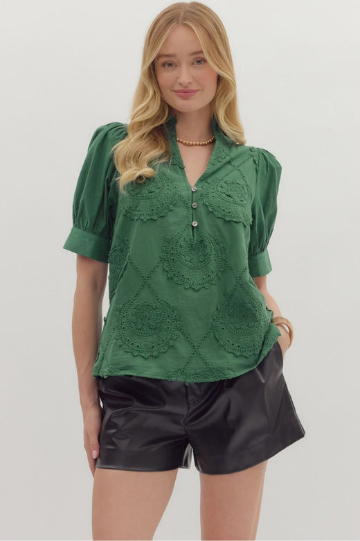 Embroidered Button Shirt