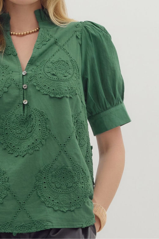 Embroidered Button Shirt