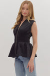Peplum Zip Shirt