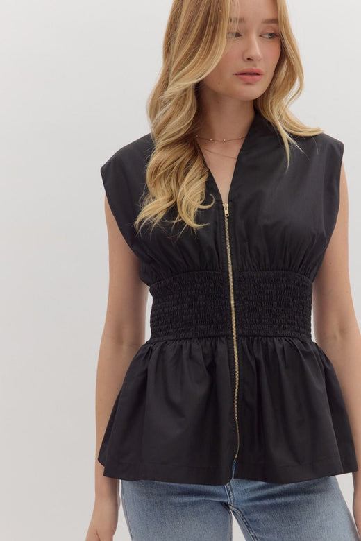 Peplum Zip Shirt