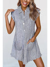 Frilled Collar Stripe Mini Dress
