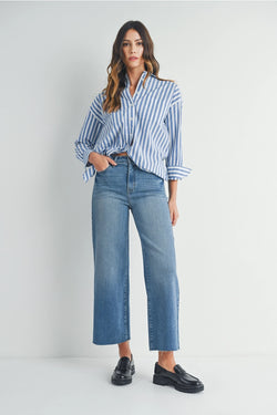Scissor Cut Wide Leg Jean - Medium Wash