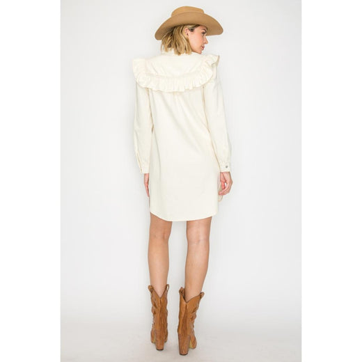 Western Ruffle Shirt Dress