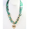 Santee Scarf Charm Necklace Green